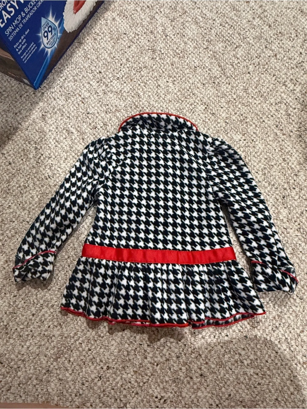 Kids Headquarters Black & White Houndstooth Peacoat with Red Trim
